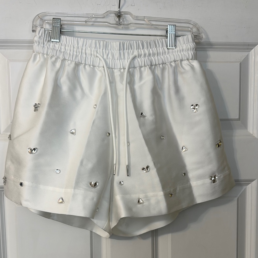 Sandro White Embellished Shorts